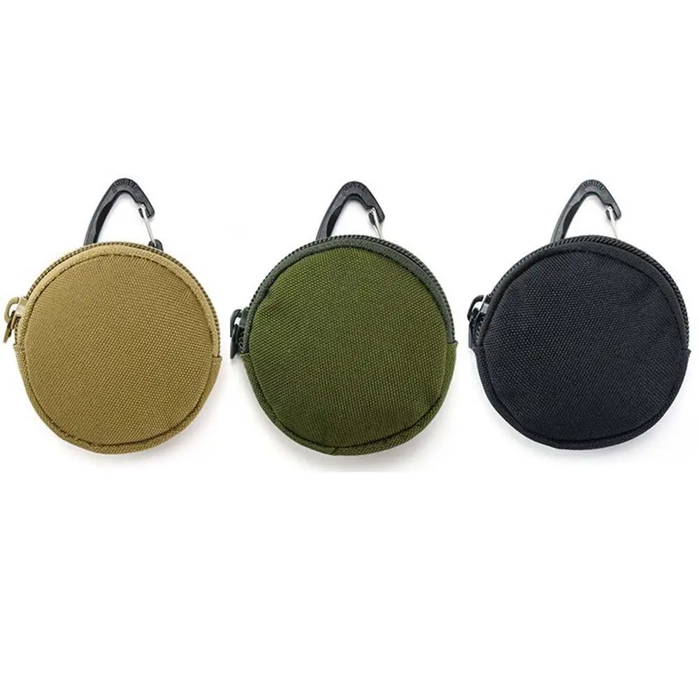 Zipper Waterproof Outdoor Hook Wallet Round shape Travel Key Card Holder Mini Coin Purse Money Pack Men Wallet