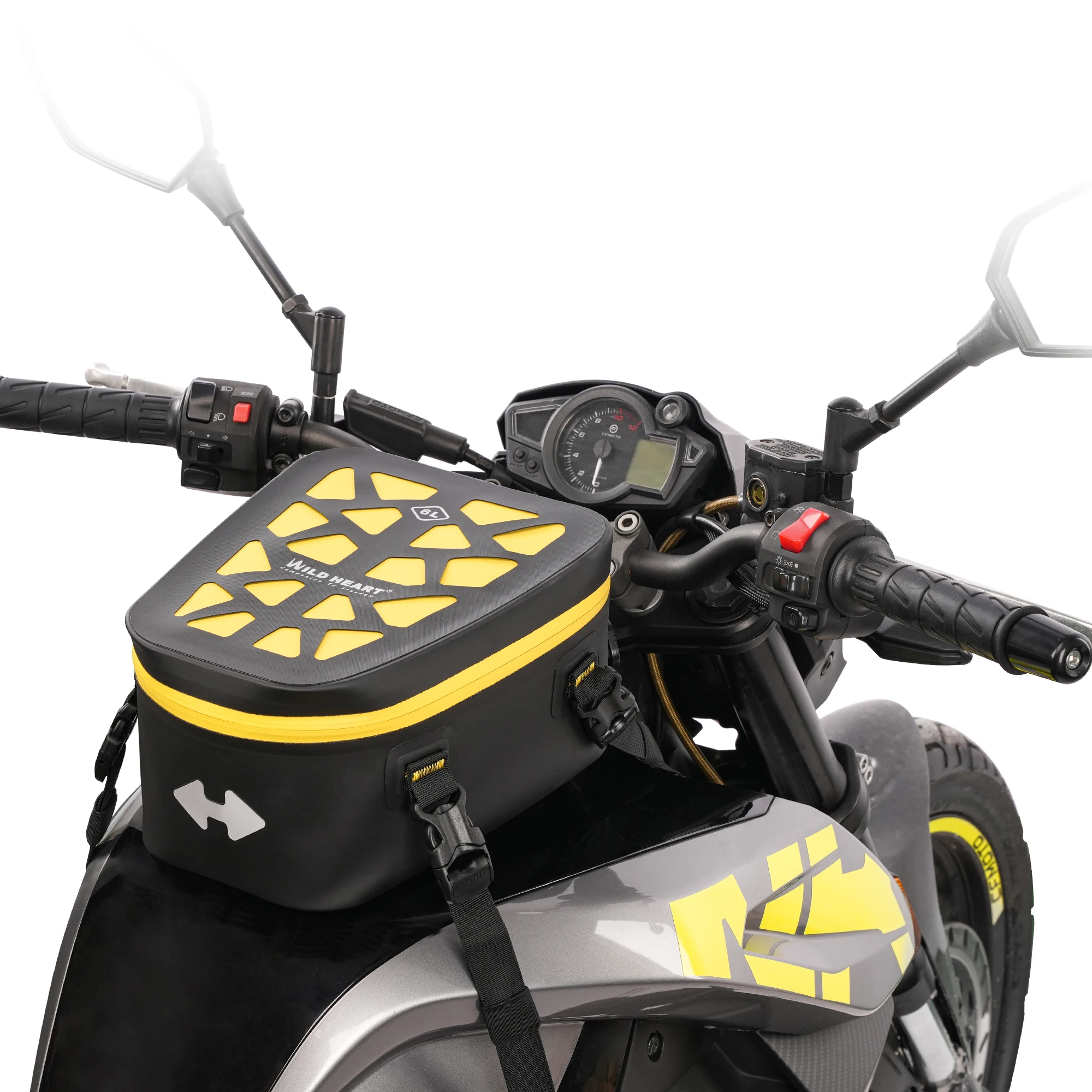 

WILD HEART Universal 6L Full Waterproof Motorcycle Tank Bag Expandable Large Capacity Motorbike Touring Luggage Storage Bag