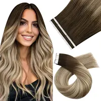 Moresoo-Cinta en extensiones de cabello, cabello humano 100% Real, calidad de salón, Invisible, Remy Natural, PU, trama de piel, 25G/50G