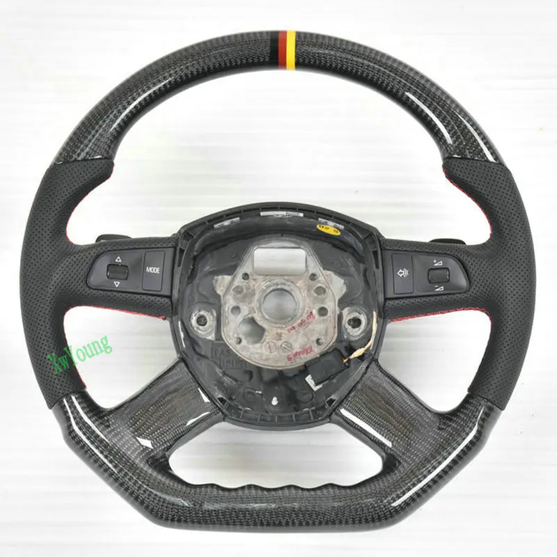 For Audi A3 A4 A4L A5 A6 A6L C6 A7 A8 D3 A8L Q5 Q7 100% Real Carbon Fiber Car Steering Wheel (No Heated)