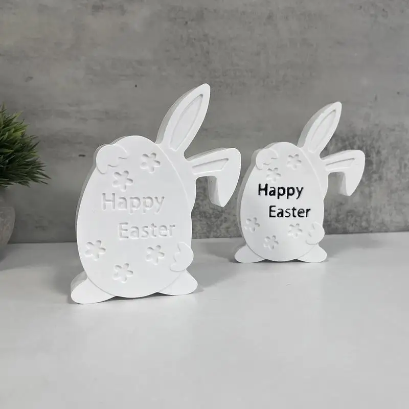 Easter Rabbit Silicone Mold Egg Bunny Casting Molds Easter Rabbit Desktop Ornament Decor Concrete Molds