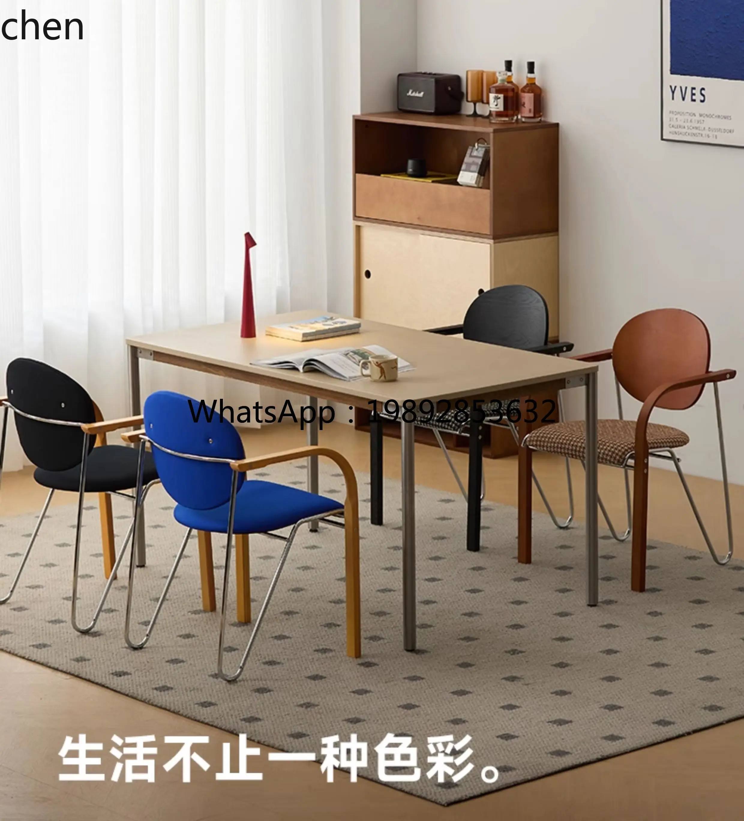 YFY  solid wood dining chair household chair sedentary and comfortable stackable backrest dining table and chairs