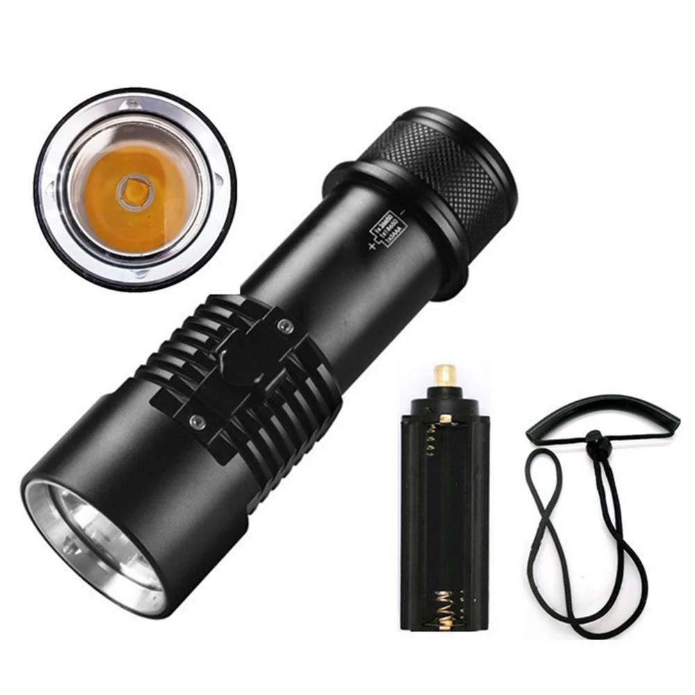 Waterproof IP68 Underwater Diving Flashlight 5000 Lumens Magnetic Control Switch with 4 Lighting Modes for Fishing