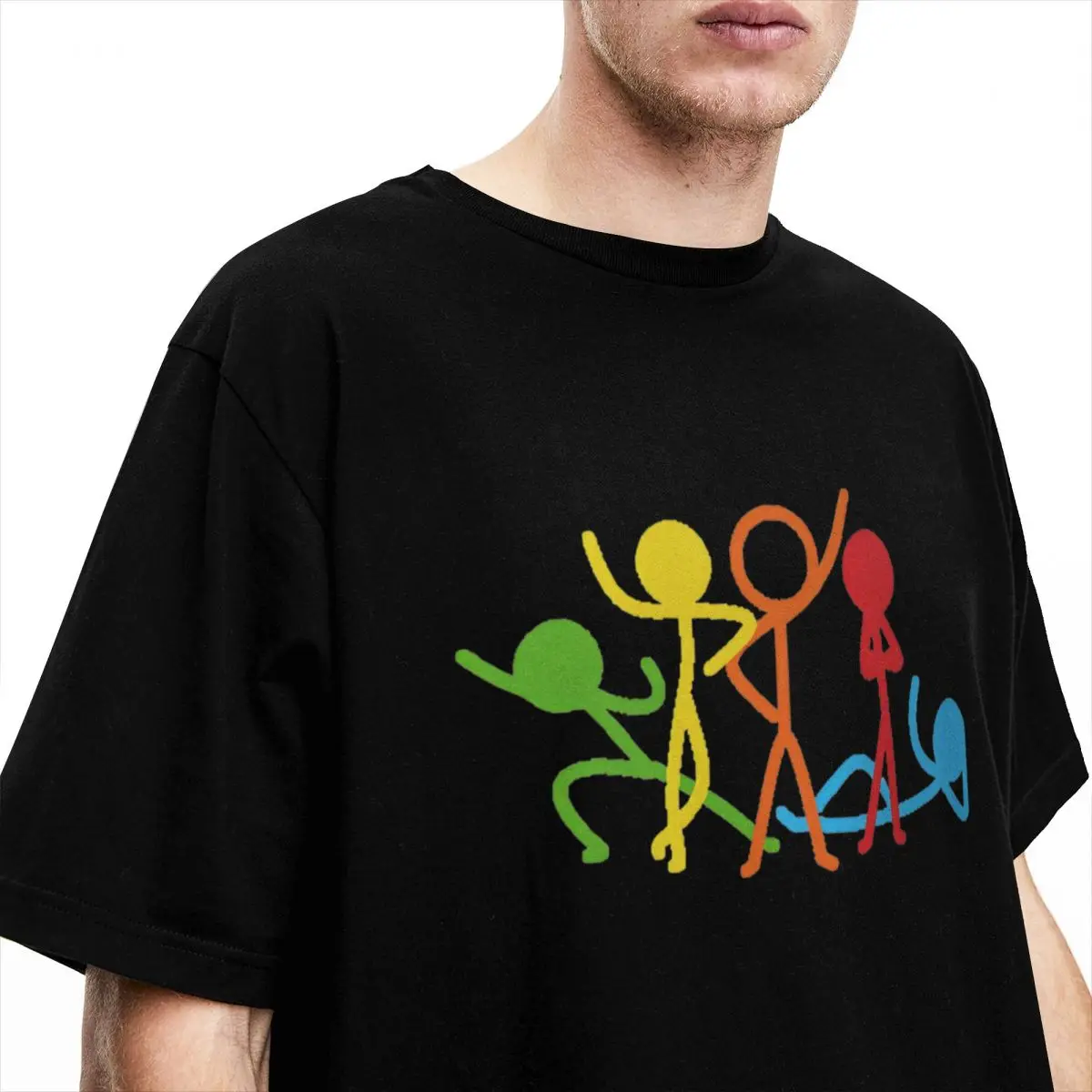 Alan Becker Stickman Figures T Shirt Summer Streetwear T-Shirts 100% Cotton Fashion Tshirt For Mens Short Sleeves Print Tops