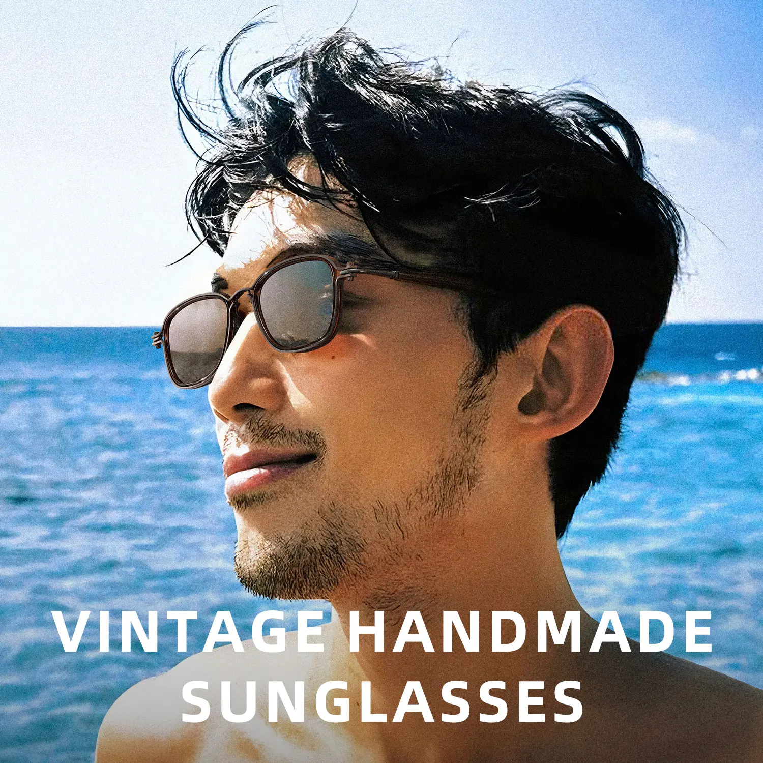 CAPONI Classic Sunglass For Men Vintage Acetate Outdoor Driver Brown Sun Glasses Anti Glare UV400 Protection Eyewear CP35005