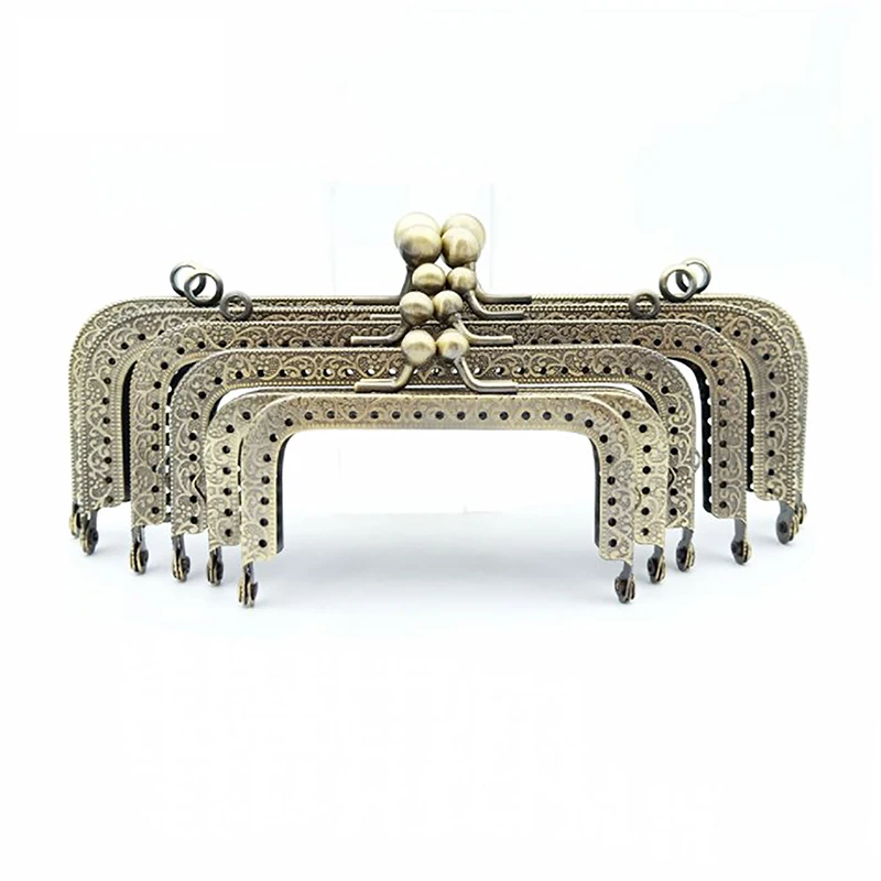 1PCS Platz Glänzend Silber Grundlegende Bogen Metall Geldbörse Rahmen Kuss Verschluss Schloss DIY Tasche Zubehör 8,5/10,5/12,5/15,5/18 CM
