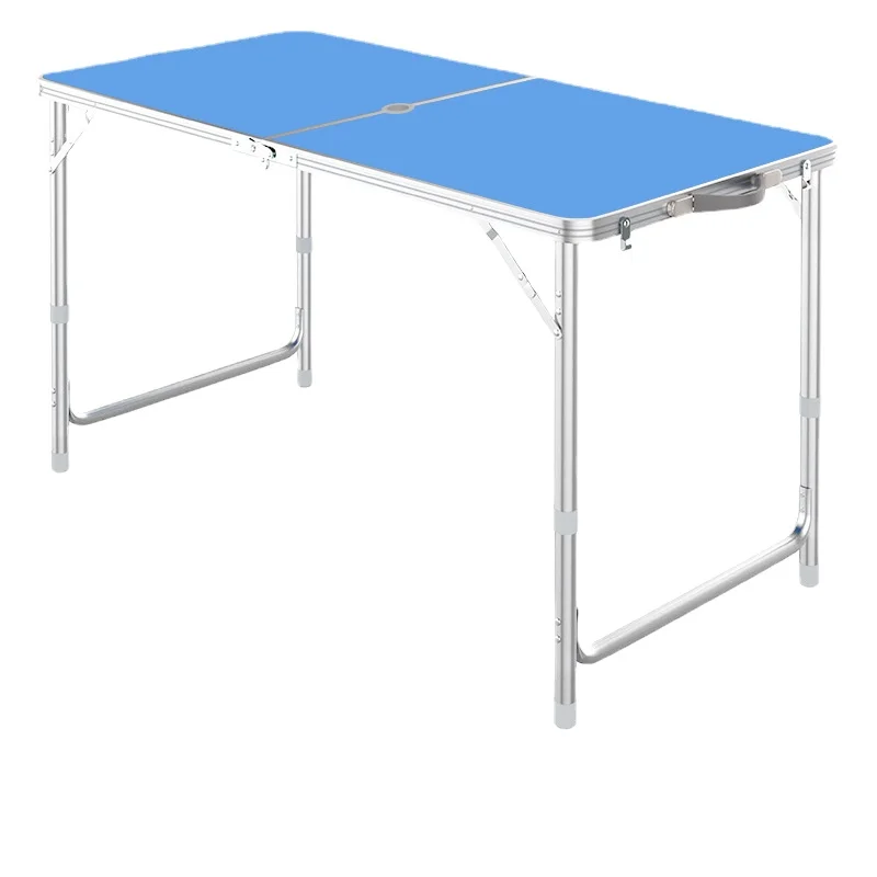 Outdoor Round Tube Aluminum Alloy Folding Tables Simple Folding Square Table Portable Floor Stand Folding Table Stall Tables