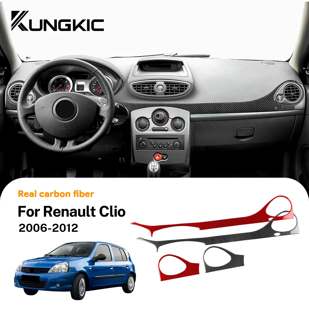

Car Center Console Decorative Strip Air Outlet Frame Carbon Fiber For For Renault Clio 2006-2012 AC Trim Accessories