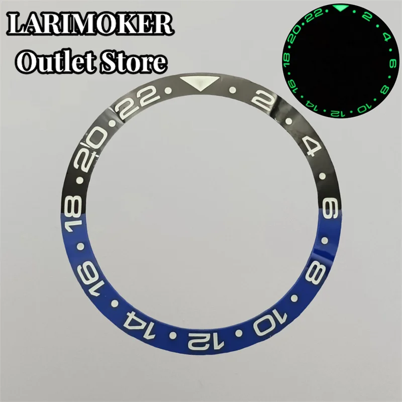 LARIMOKER 35.4mm  C3 green luminous ceramic bezel Insert fit 37.9mm/38mm Case bezel insert 35.4mm*29.2mm replacement watch parts