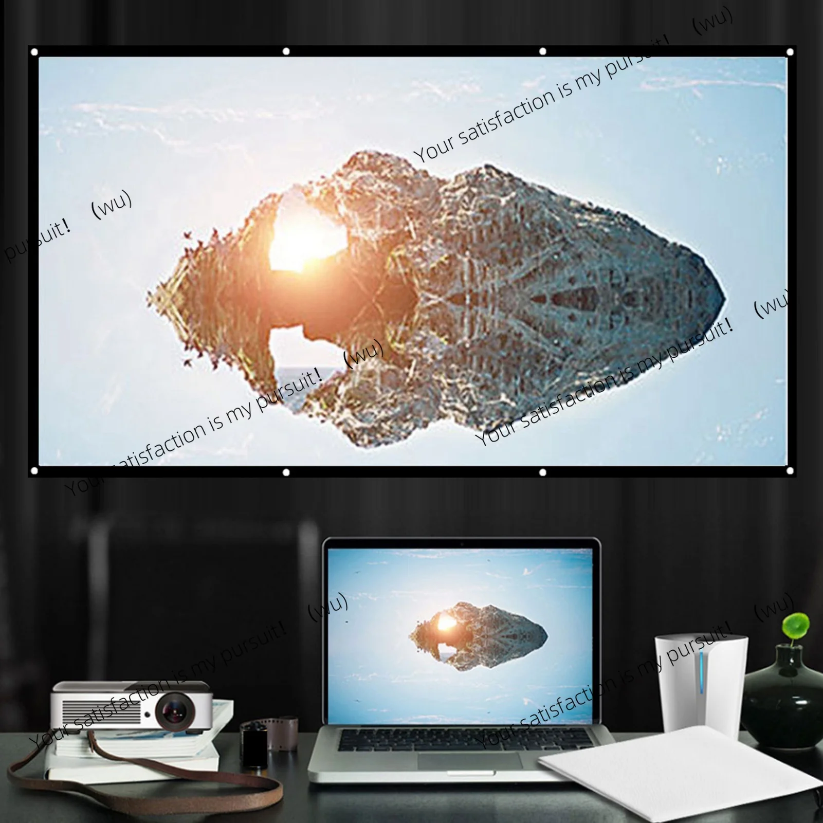 40/60/72/84/100/120 Inch Projector Screen 16:9 Home Cinema Theater Movie High Density Outdoor Camp Portable Projector Screen