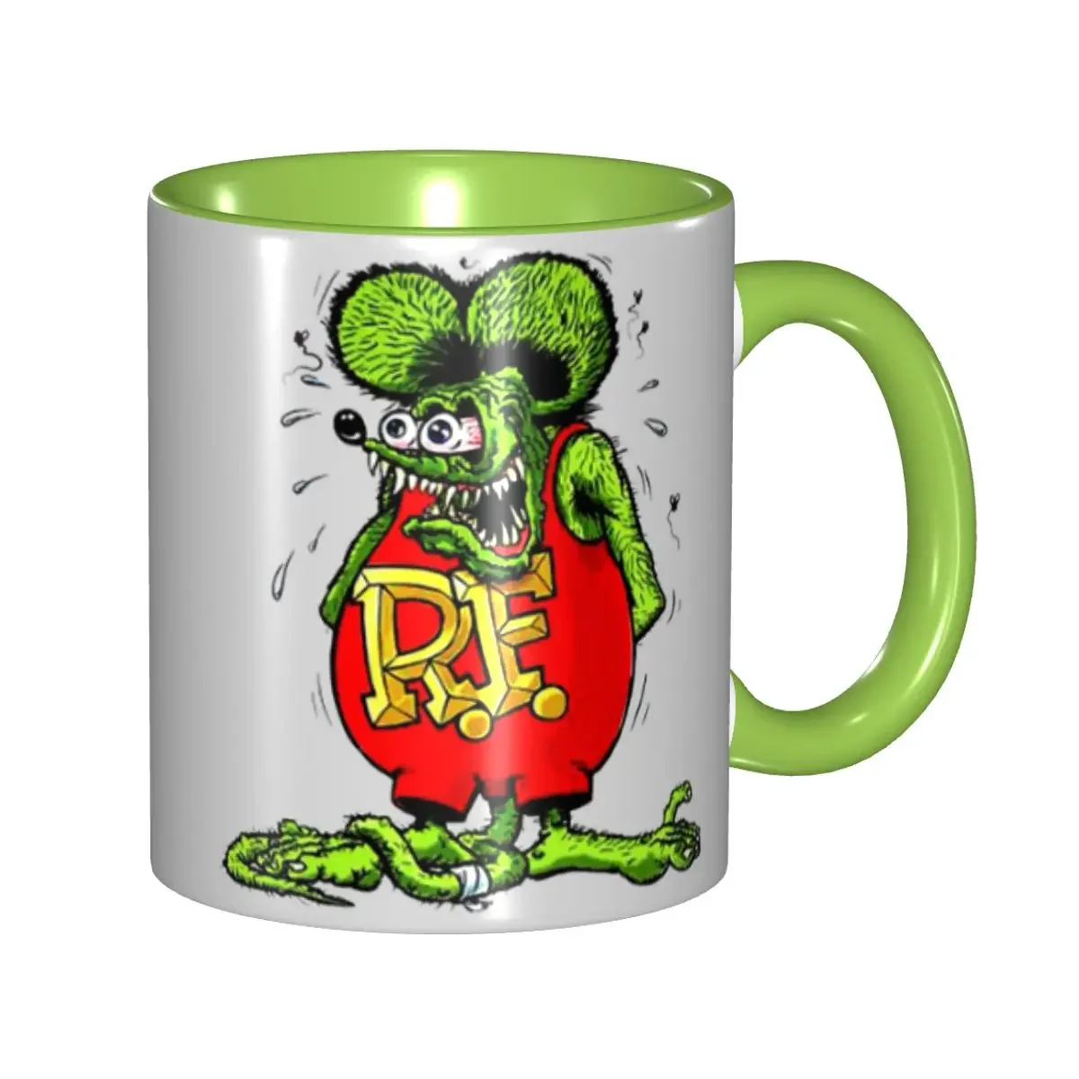 DIY Rat Fink Ceramic Mugs Customized Comic Cartoon Coffee Cups Creative Gift