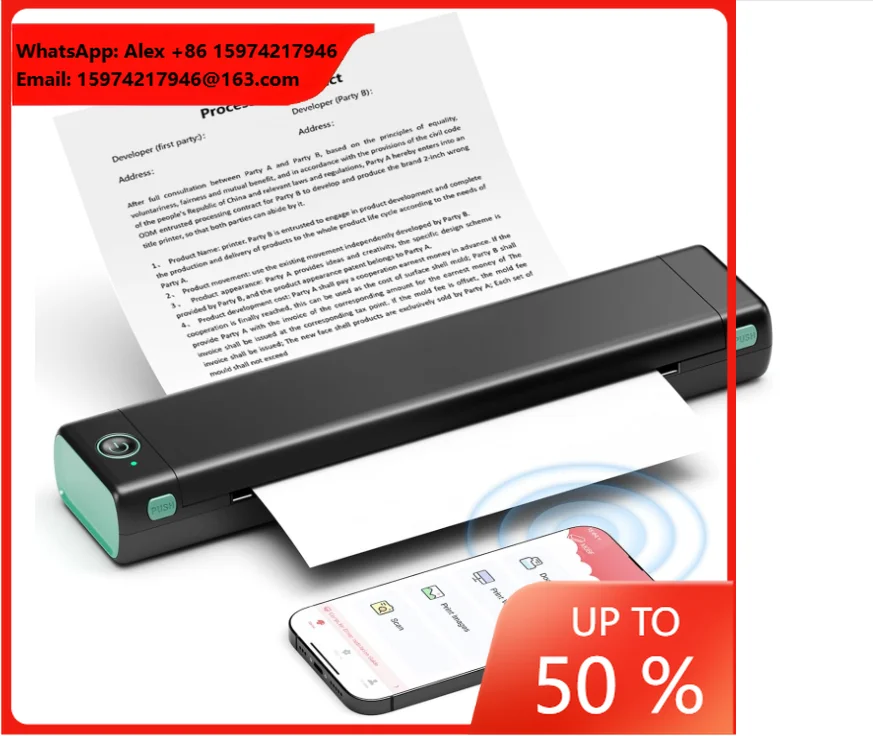 Phomemo M08F A4 Paper Portable Thermal Printer Wireless Printer 210mm Quick Print Suitable For Travel/work