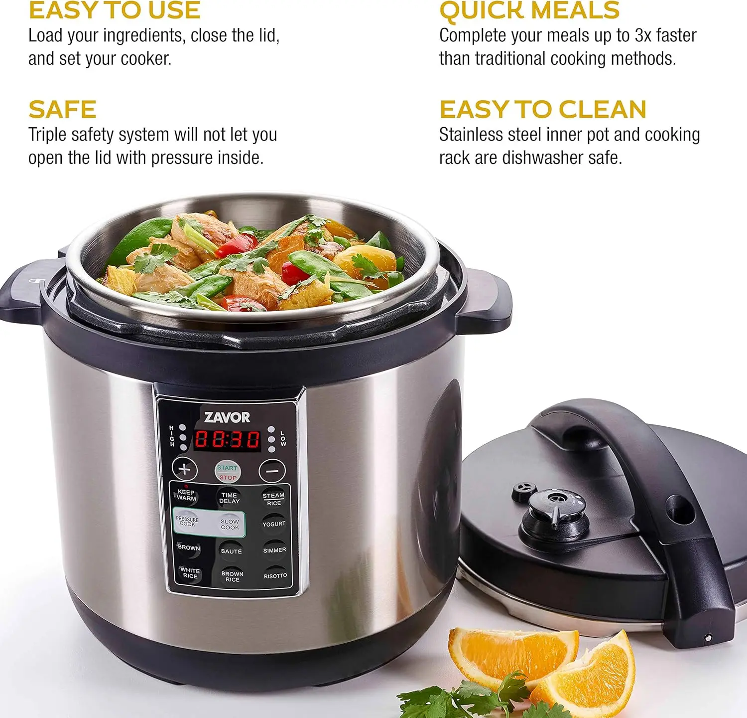 8 Quart Multi-cooker with America's Test Kitchen Multicooker Perfection Cookbook, Stainless Steel
