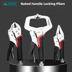 Locking Pliers Lock Pliers Curved Jaw Pliers Straight Long Nose Pliers Multi-function Welding Tools Rubber Handle 5/6.5/7/9inch