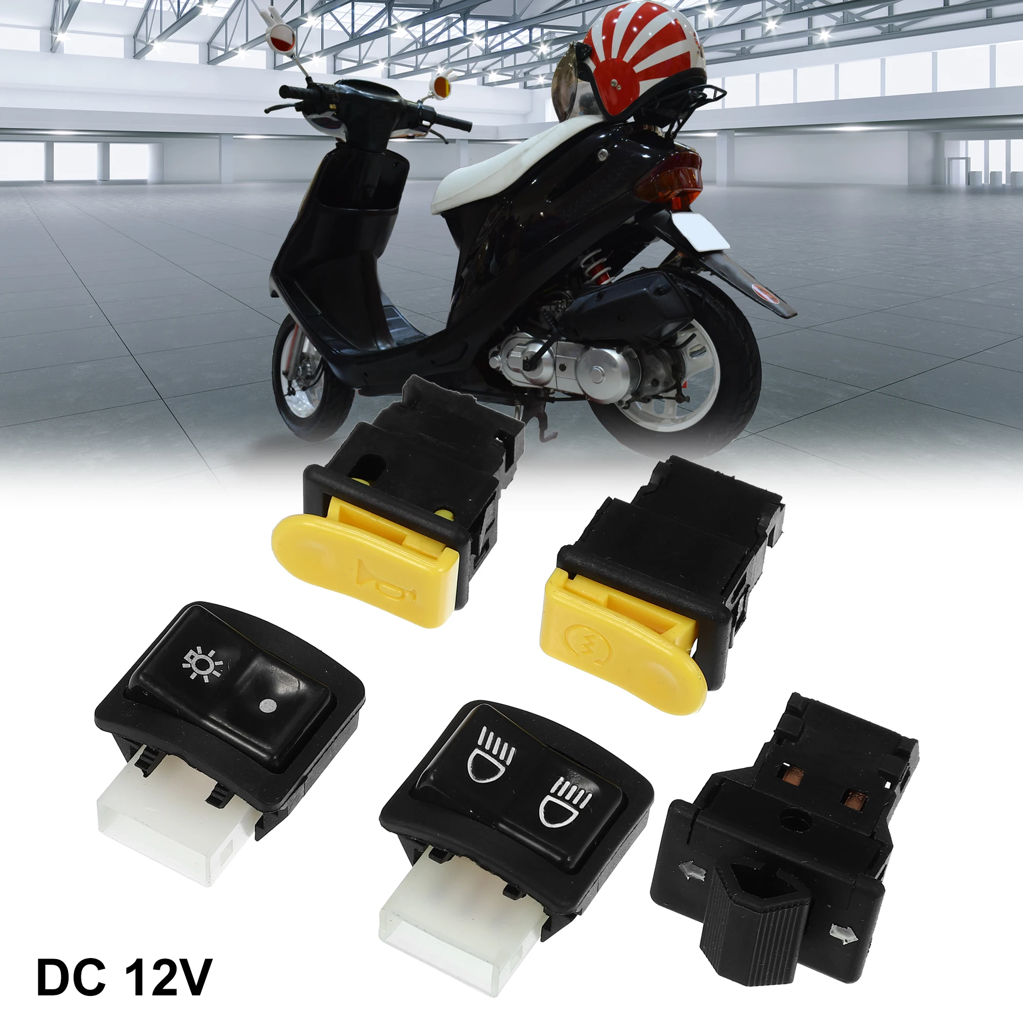 Przełączniki kierownicy motocyklowej Motoforti, światła mijania/drogowe, kierunkowskazy, światło pozycyjne, klakson, włącznik/wyłącznik, uruchomienie silnika do Honda DIO 50
