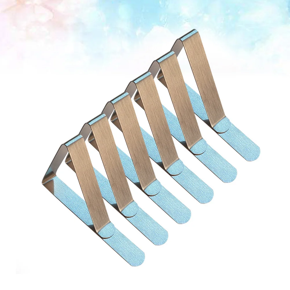 

24PCS Stainless Steel Tablecloth Clips Triangle Shaped Tablecloth Clamps Adjustable Table Cloth Fixing Clamps Anti-rust Table Co