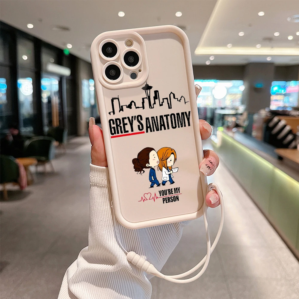 Greys Anatomy You Are My Person Phone Case for IPhone 15 14 13 12 11 Pro Max XR XS X 8 Plus Soft TPU Back Cover With Hand Strap