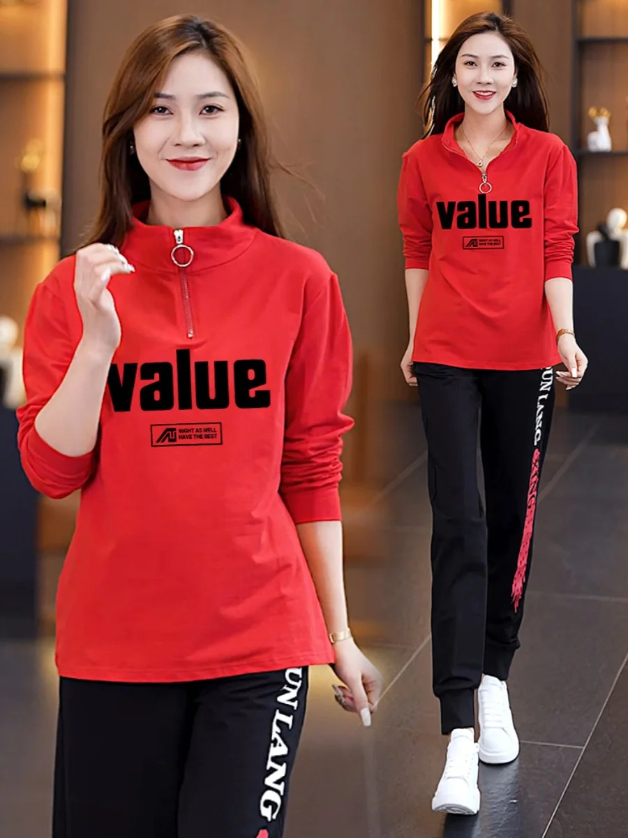 Spring Autumn Square Dance Fitn Faion Sportswear Set Yang Li  Sle Cotton Casual Work out Clothes for Women