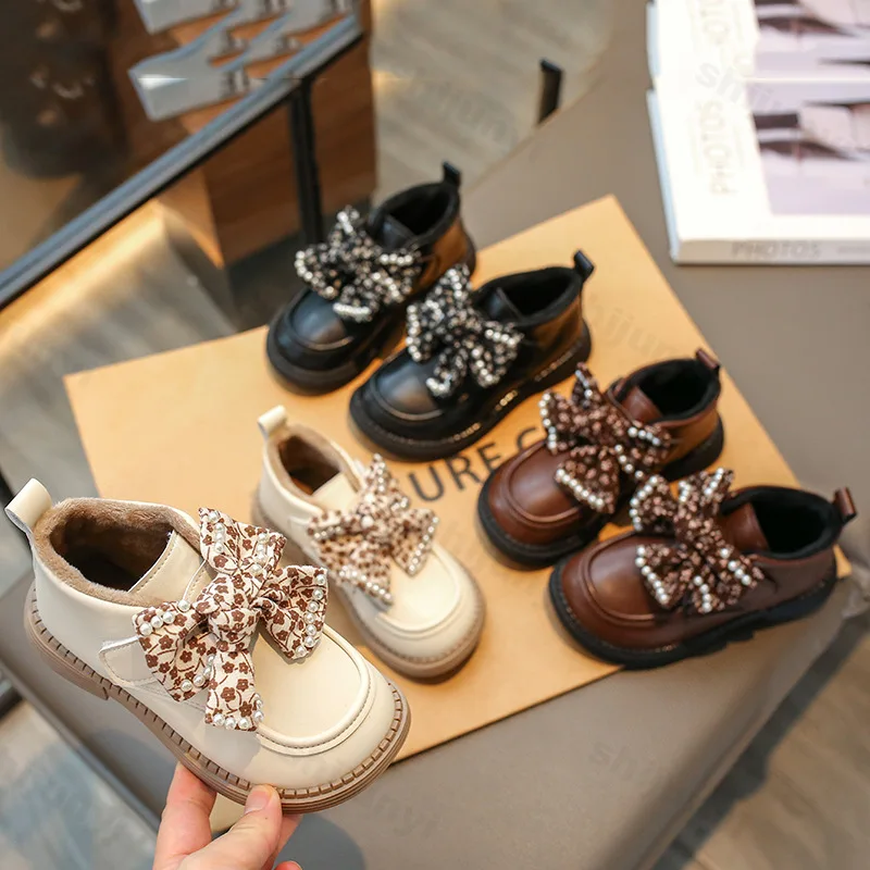 

Хлопковая обувь для девочек, теплые прогулочные ботинки, осень-зима 2024, детские ботинки, удобная нескользящая уличная обувь принцессы для малышей