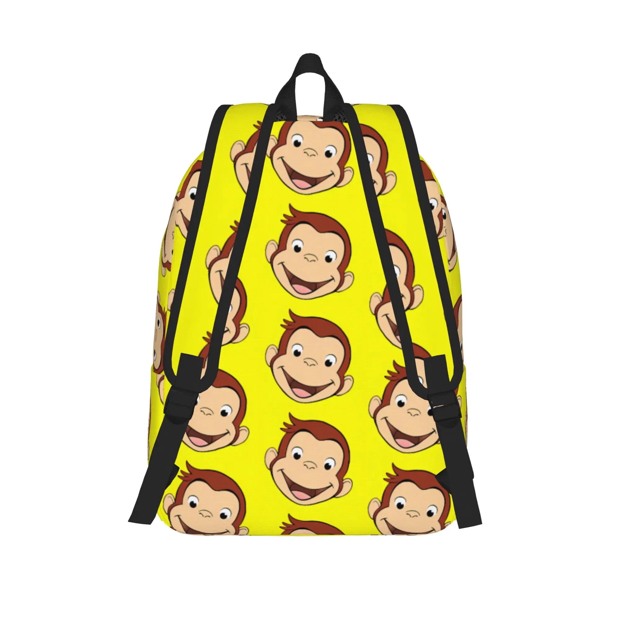 Curious George Monkey Cartoon Cool Backpack Gift Student Business TV Series Daypack for Men Women Laptop Canvas Bags