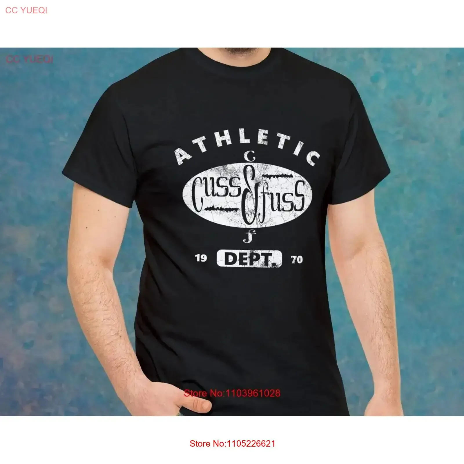 Cuss Fuss Athletic Dept Vintage Heavy Cotton Soft Casual T Shirt Streetwear vintage Washed Versatile homme streetwear