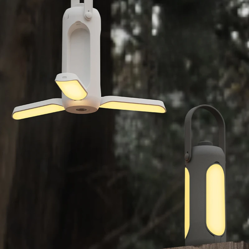 Lámpara de acampada al aire libre, resistente al agua, recargable por Usb, para tienda de campaña, ambiente colgante, portátil, plegable