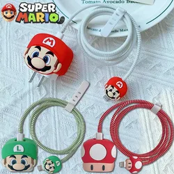 Super Mario Bros Data Cable Protector for IPhone 18W 20W Cartoon USB Charging Cable Case IPhone 12 Decorative Accessories Gifts