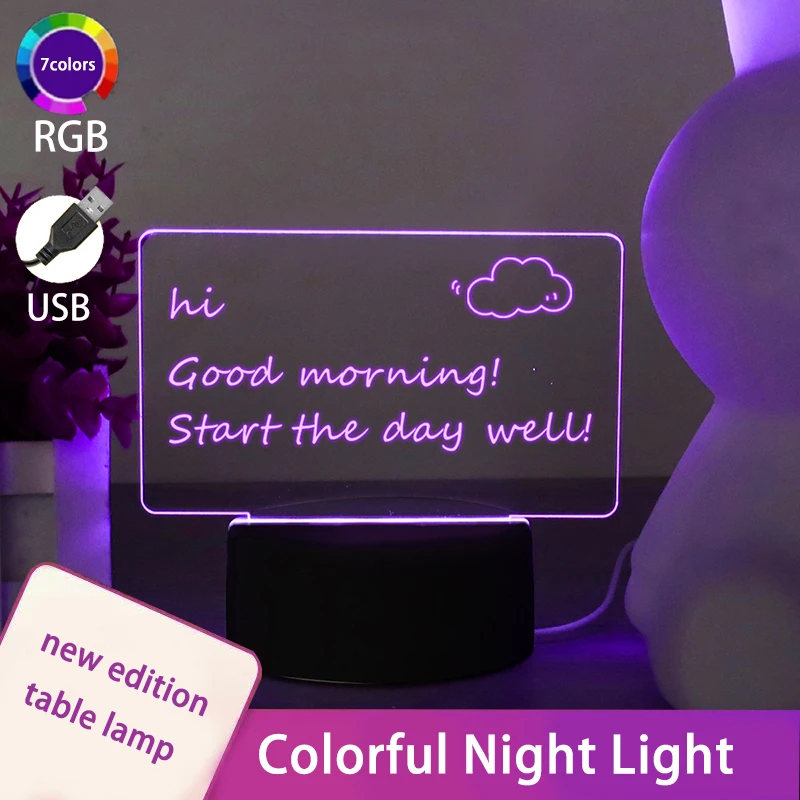 Modern USB powered LED night light with special information writing function, making it an ideal gift for brothers and girlfrien