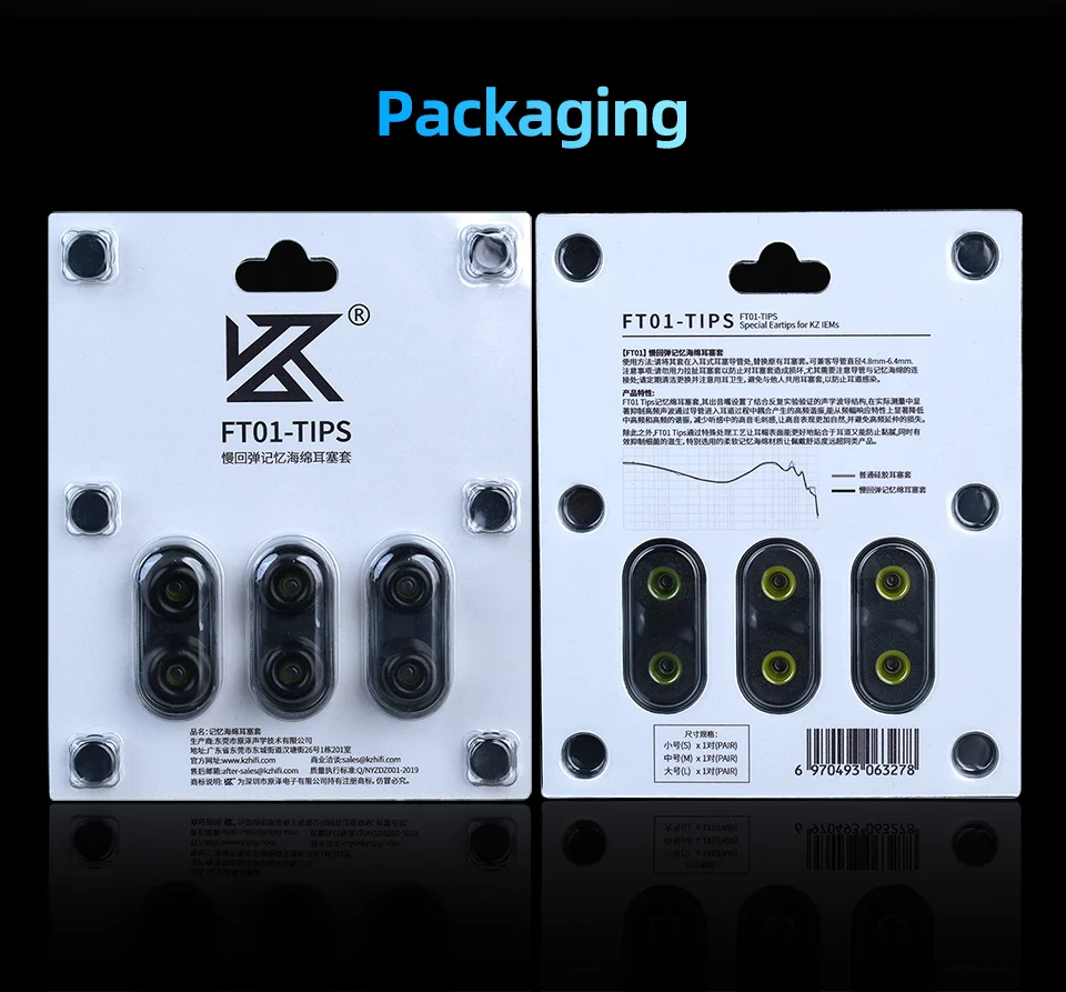 KZ FT01 Schaumstoff-Ohrstöpsel mit Memory-Schaumstoff-Ohrpolstern, weich, bequem und passgenau – wirksam gegen Pfeifgeräusche, passend für KZ Castor ZSXPRO ZAR. – Detail 7