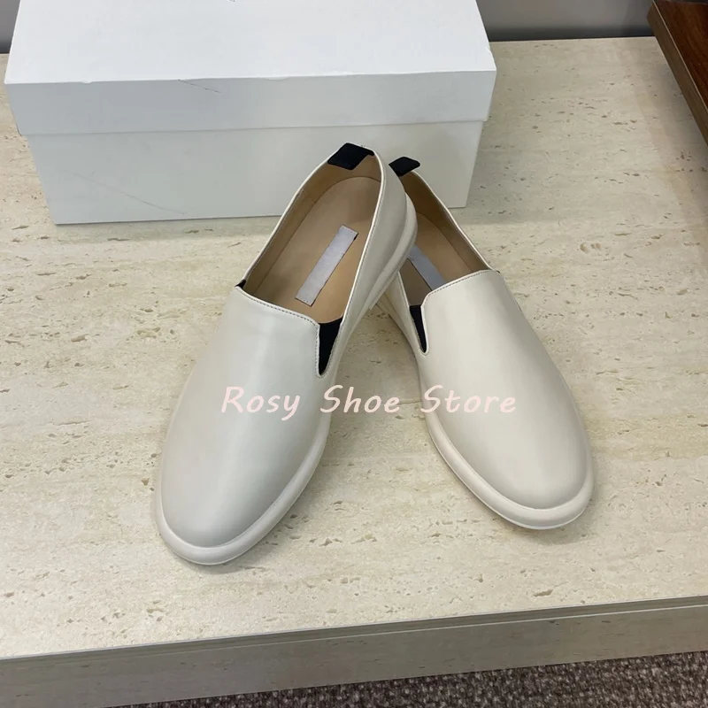 

Women's Leather Autumn Elegant Loafers Round Toe Flat Slip On Daily Comfort Casual Shoes Office Lady Suit Fashion Versatile Shoe