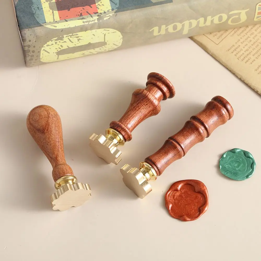 1Pc Holz Griff Wachs Siegel Stempel Zubehör Tragbare Mini Diy Siegel Werkzeug Retro Holz Farbe Nur Griffe Post Geschenke dekorative