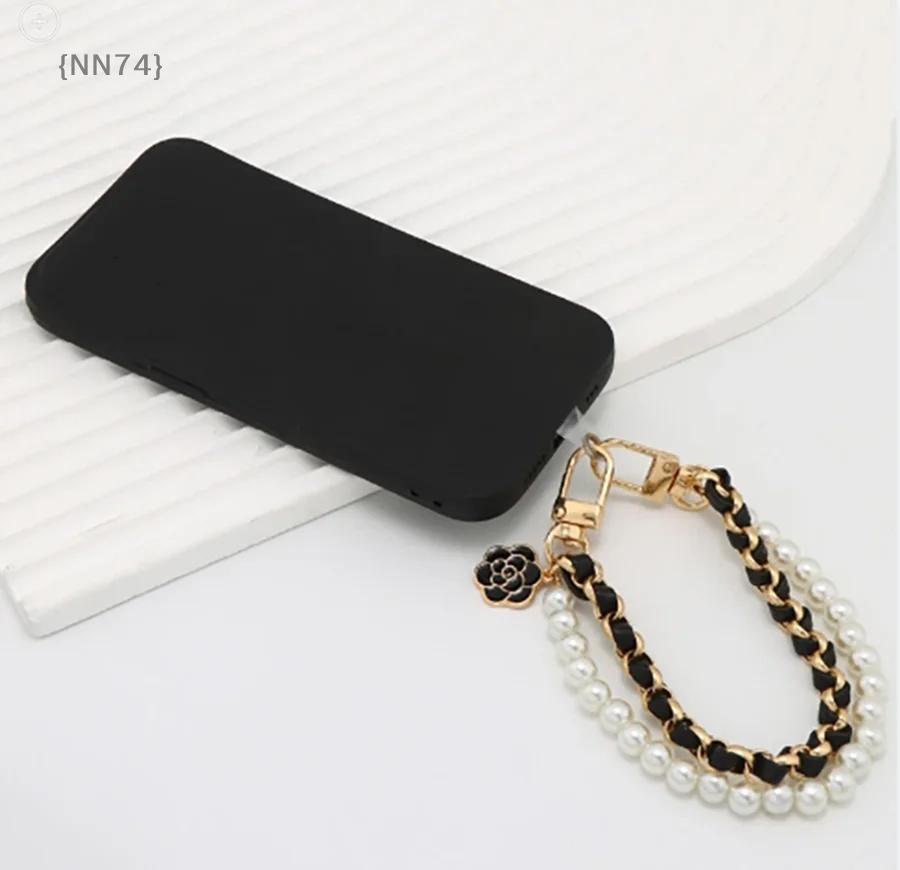 【NN74-M3】26 cm Perlen-Handtaschenkette mit kurzem Griff – Metall-Schulterkettengurt für Handtaschenzubehör, Geldbörsen und Taschen