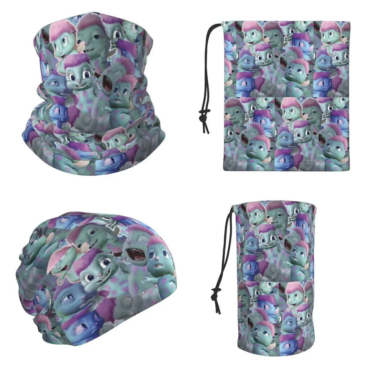 Bibble Collage Bandana Neck Gaiter Printed Wrap Scarf Multi-use Headband Unisex Adult All Season