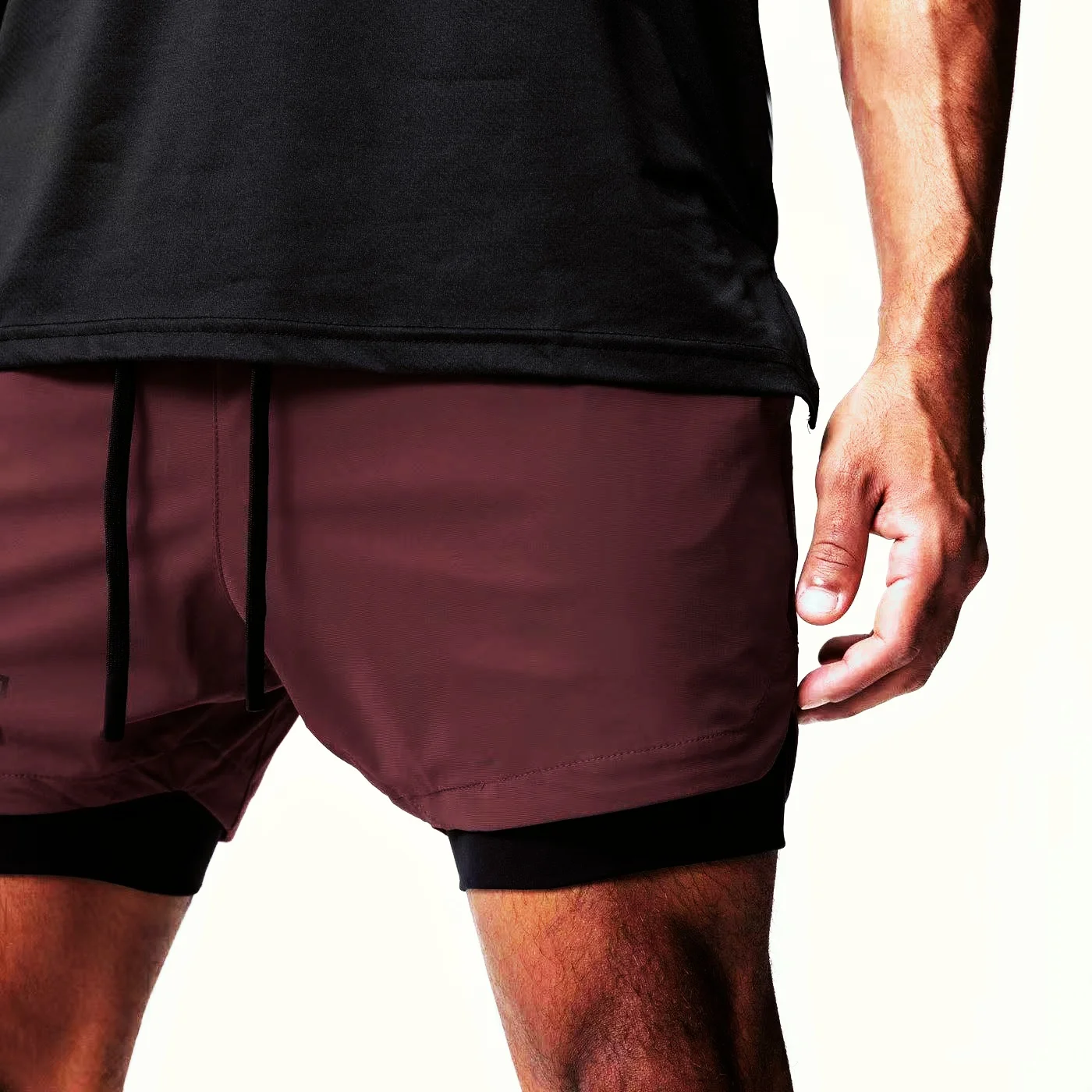 

2026Men's Two-in-one Sports Shorts Breathable Casual Quick-drying Double-layer Shorts Running Sportswear Bottoms M-3XL