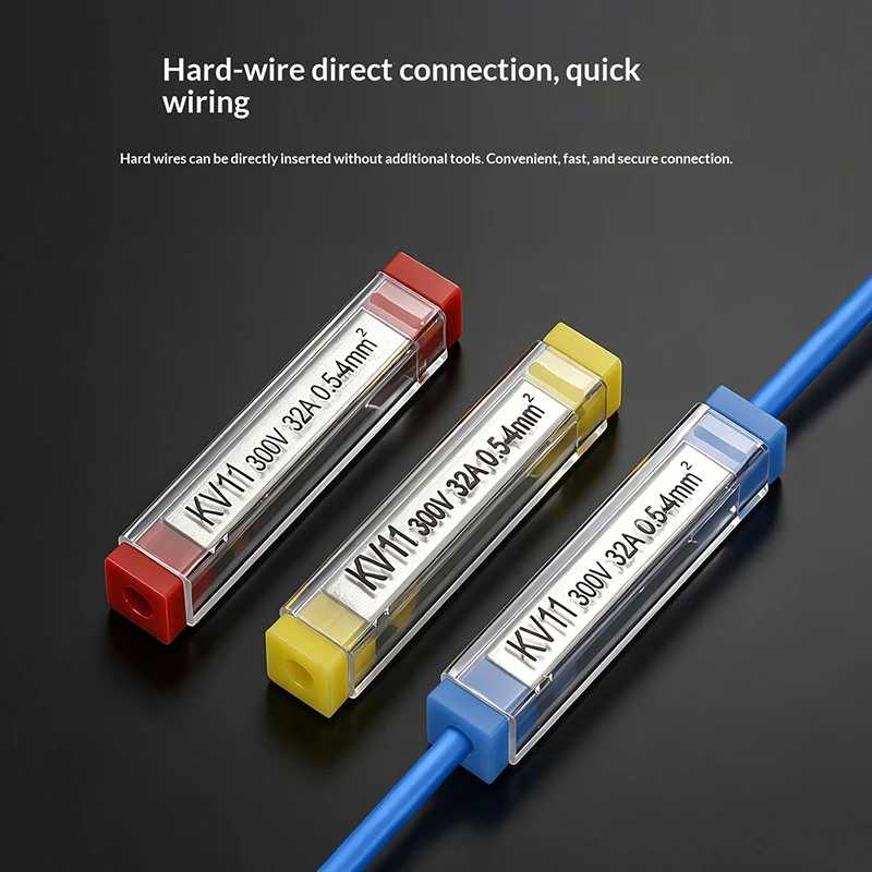 Single Stranded Hard Wire Direct Insertion Terminal Block KV11 Outdoor Waterproof Fast Docking Terminal One in One Out Connector