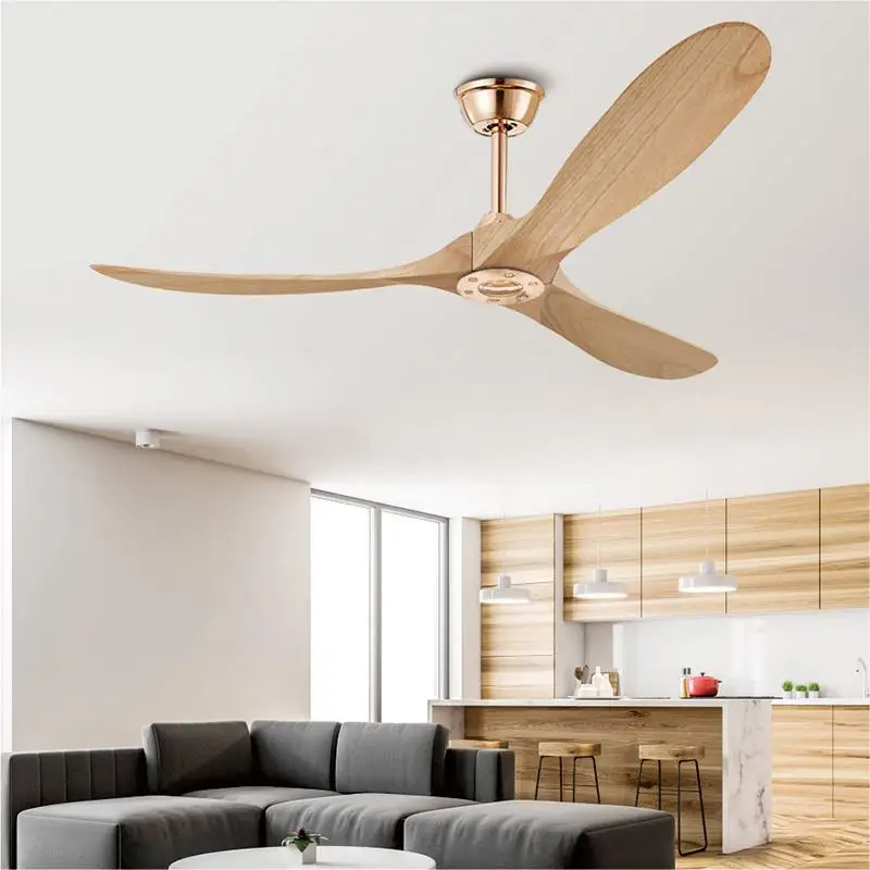 Ceiling Fan 42 52 60 70 Inch 3 Wooden Blade Decorative Ceiling Fan Without Lights Ventilator Fan Lamp Remote Control 6 Speeds