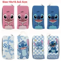 Anime Lilo & Stitch Colorful PU Leather Credit ID Card Coin Long Wallet Men Women Clutch Purse Handbag