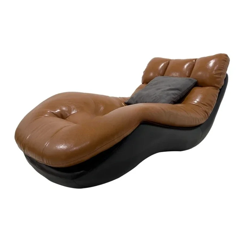 

Italian single sofa chair living room minimalist leisure designer leather recliner