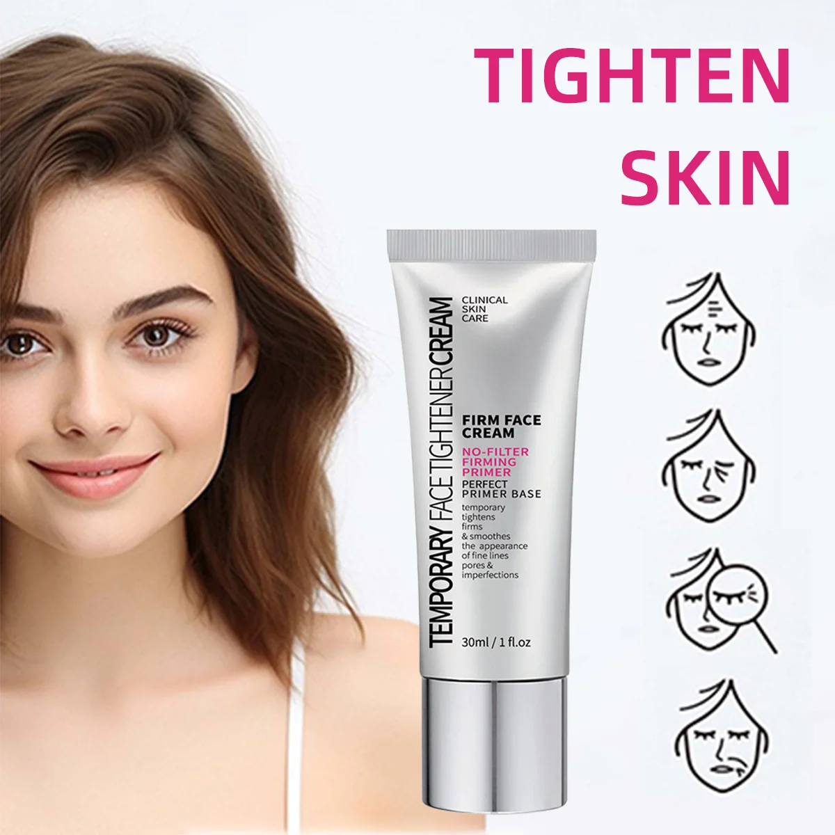 Crème visage raffermissante instantanée 30ML-visible Lifting raffermissant Anti-affaissement Anti-rides hydratant Absorption rapide