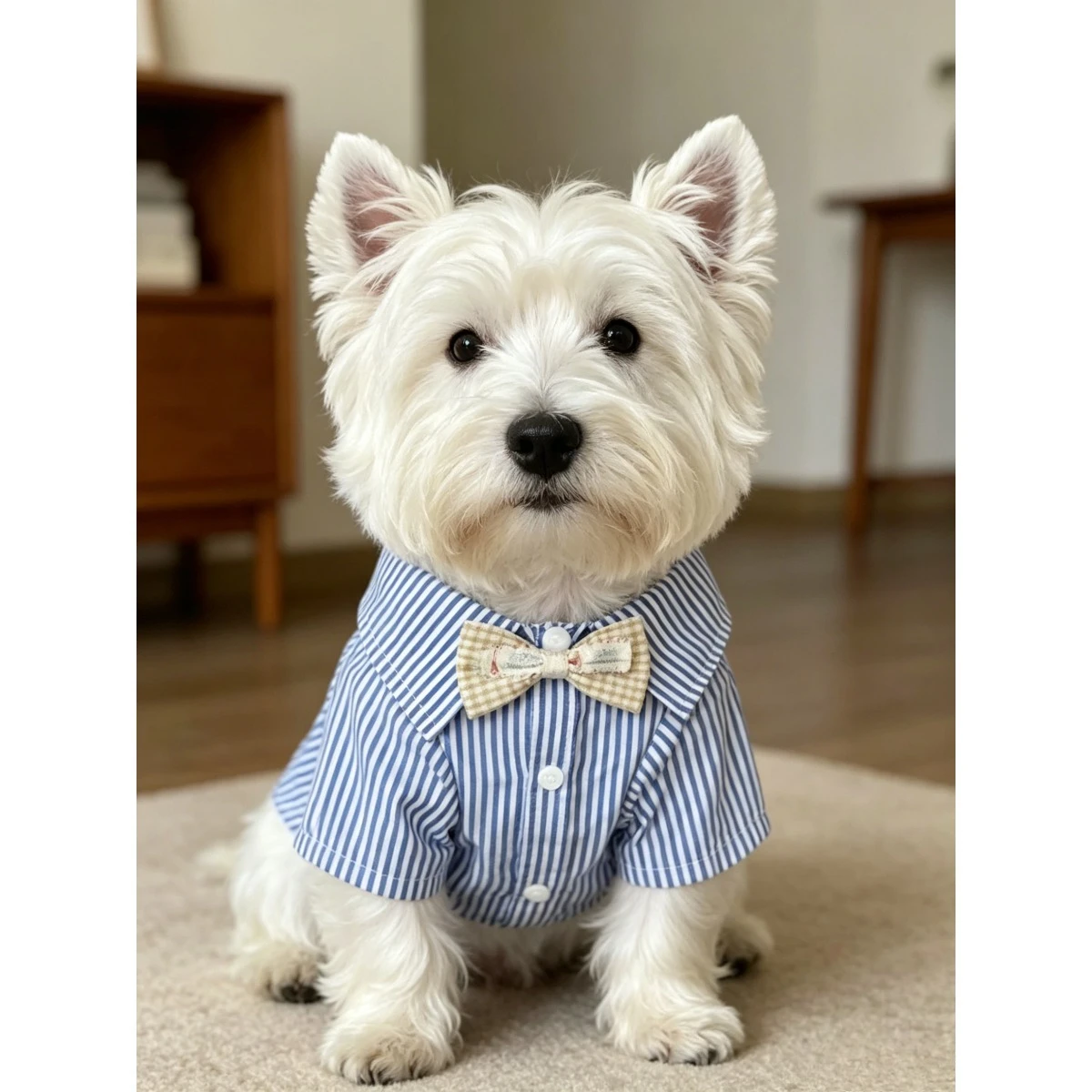 Pet Clothing Dog Cat Clothes White Blue Striped Summer Lightweight Breathable Dog Clothes