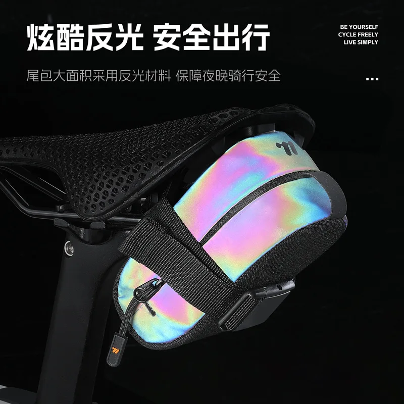 

2PCS/Lot Bicycle Rear Seat Bag Mountain Bike, Road Bike, Bicycle Saddle, Rear Bag Reflective Seat Bag Riding