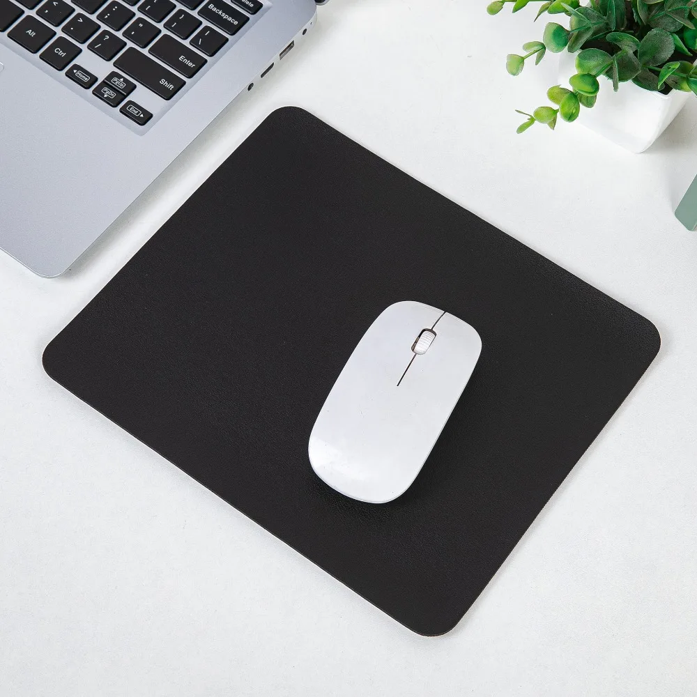 Simple Solid Color PU Leather Mouse Mat Anti-slip Waterproof 23*20cm Mouse Pad School Supplies Office Accessories Desk Set