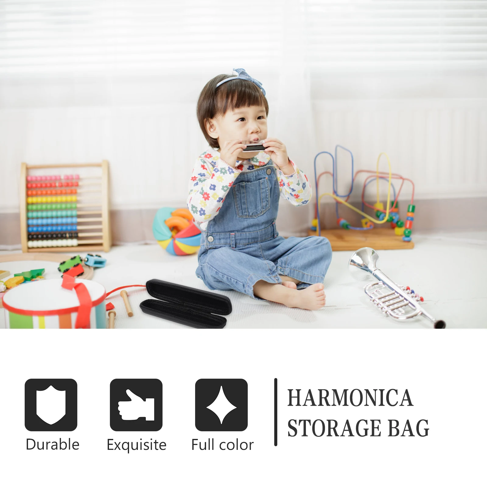 

3 Pcs Harmonica Storage Box Carry Bag Carrying for Case Cover Stand-up Protector