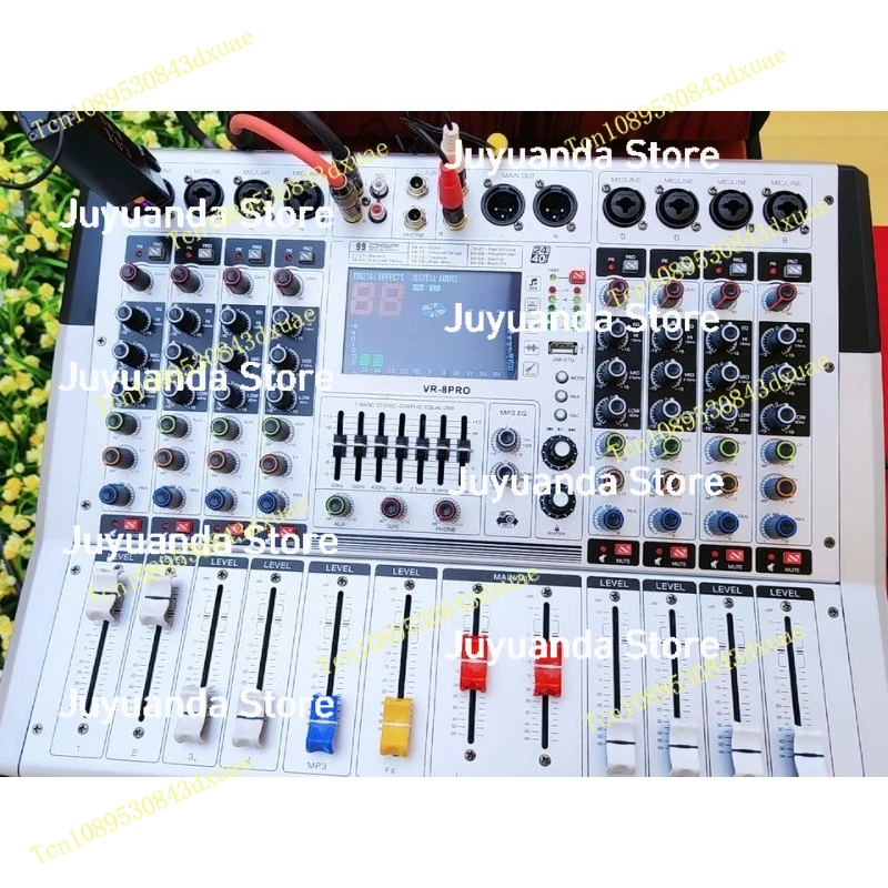 High Power Home Stage Performance Reverb Professional Mixer with Built-in Amplifier, Bluetooth USB Audio Kit