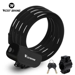 WEST BIKING Bicycle Cable Lock Waterproof Anti-Theft Security Lock Motorcycle E-Bike Scooter Cable Lock MTB Road Bike Accessorie