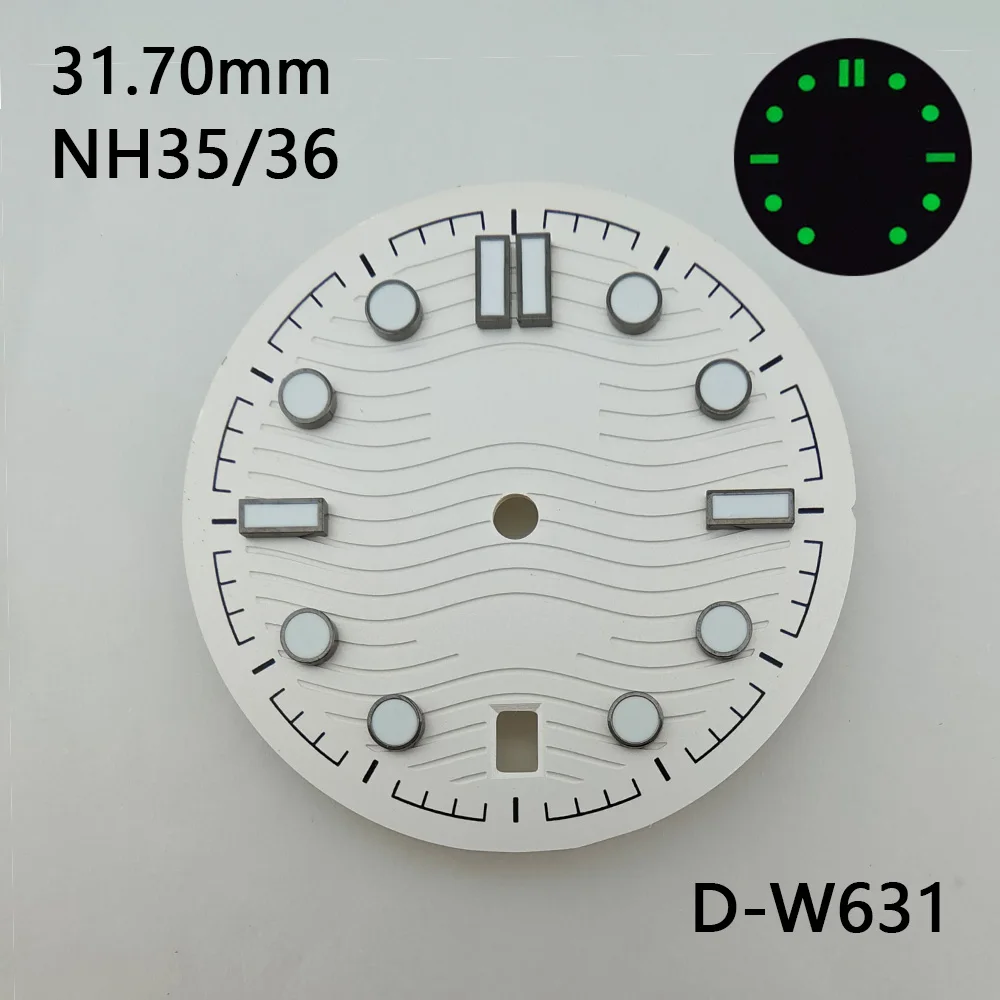 31.7mm Dial NH35 Dial NH36 Dial With 6 o\'Clock Date Window Sea Master Watch Dial Support For Custom Logo