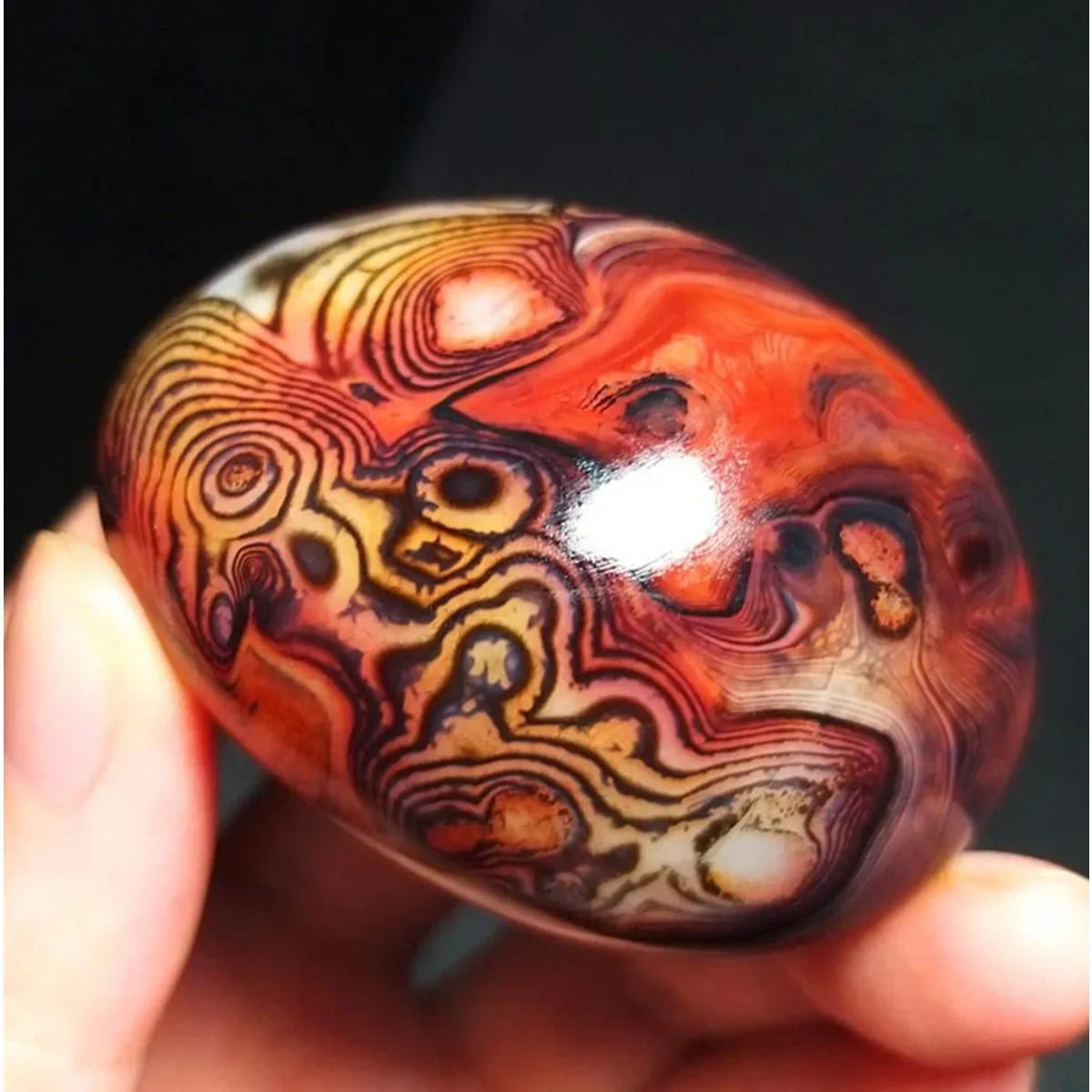 Large Banded Agate Pocket Stone, Desert Treasure, Polished Tumbled, Rock Collection, Natural Stone, Crystal Collection
