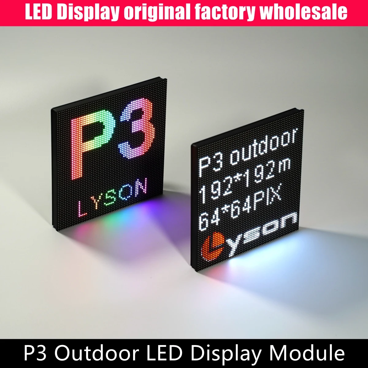 

Outdoor P3 SMD RGB LED Panel Module 192x192mm Full Color Video Wall Modular 64x64 Pixels