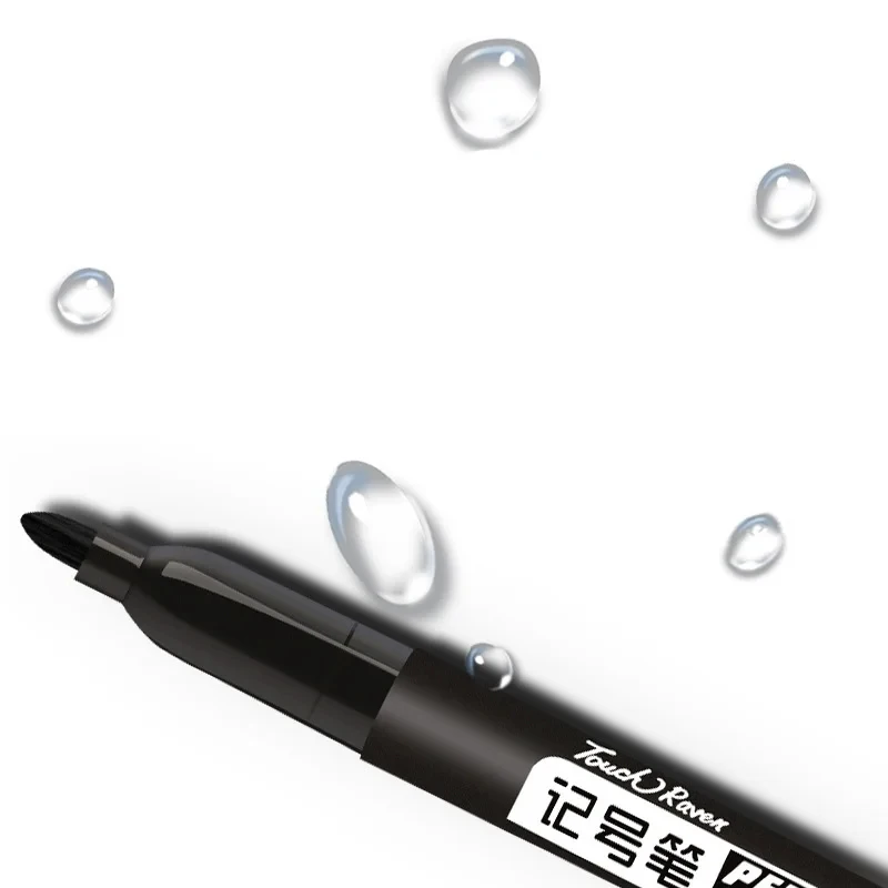 1/2/3pcs Permanent Marker Pen Waterproof Ink Fine Point Black Blue Red Oil Ink 1.5mm Round Toe Fine Color Marker Pens
