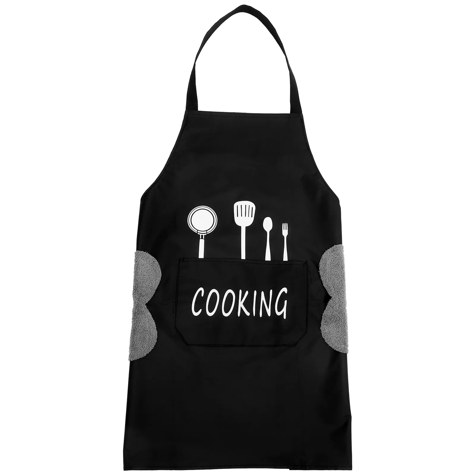 

Adjustable Cooking Apron Black Color Pockets Oil Splashing Proof Kitchen Supplies Men Women Gardener